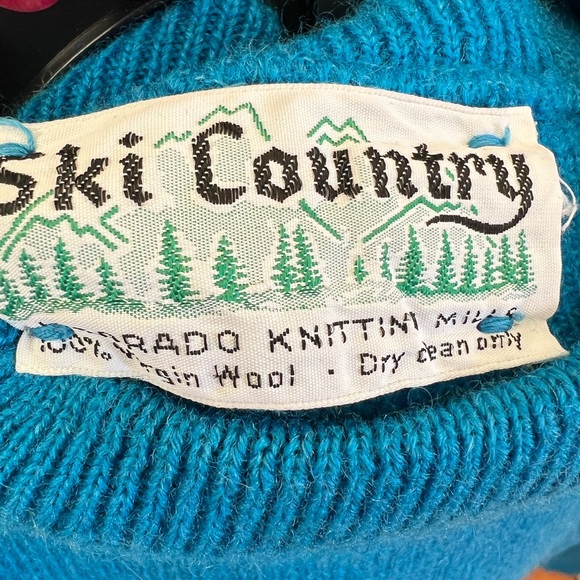 Vintage 80s/90s Ski Country Rainbow Stripe Wool Blend Sweater (S- estimated) - Picture 3 of 4